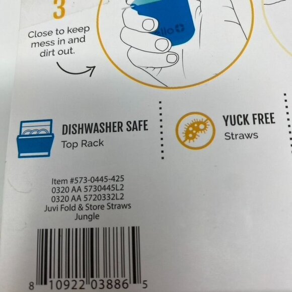 Ello Kids Fold and Store Silicone Straw Set with Case - Picture 3 of 5